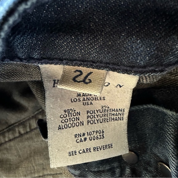 Hudson Button Fly Mid Rise Dark Wash Straight Leg Denim Jeans - Picture 5 of 12